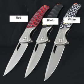 Tricolor Bird Quick-Open Axis Compact Lightweight Folding Stainless Steel Camping Knife Outdoor Survival Knife UD408810